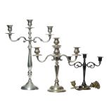 NO RESERVE: Contemporary, A group of six silver metal candelabra