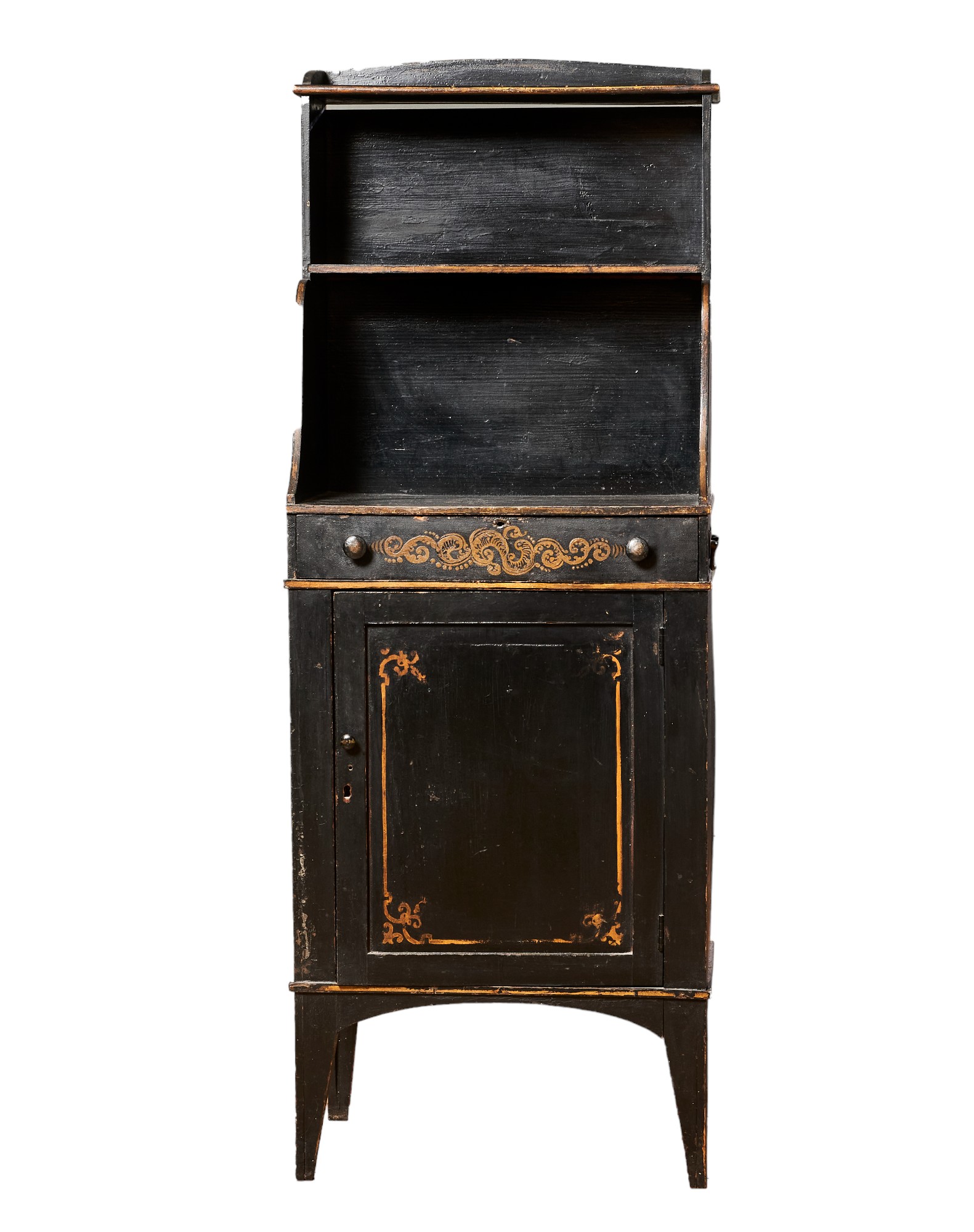 NO RESERVE: Antique, A japanned waterfall cabinet