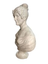 British, 19th Century, A large marble bust of an elegant lady