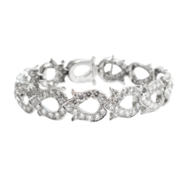 Cartier, Paris, Circa 1990, A fine diamond and 18 carat white gold 'fuchsia' bracelet