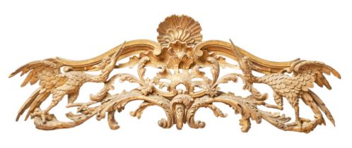 British, Late 19th Century and later, A carved giltwood mirror finial