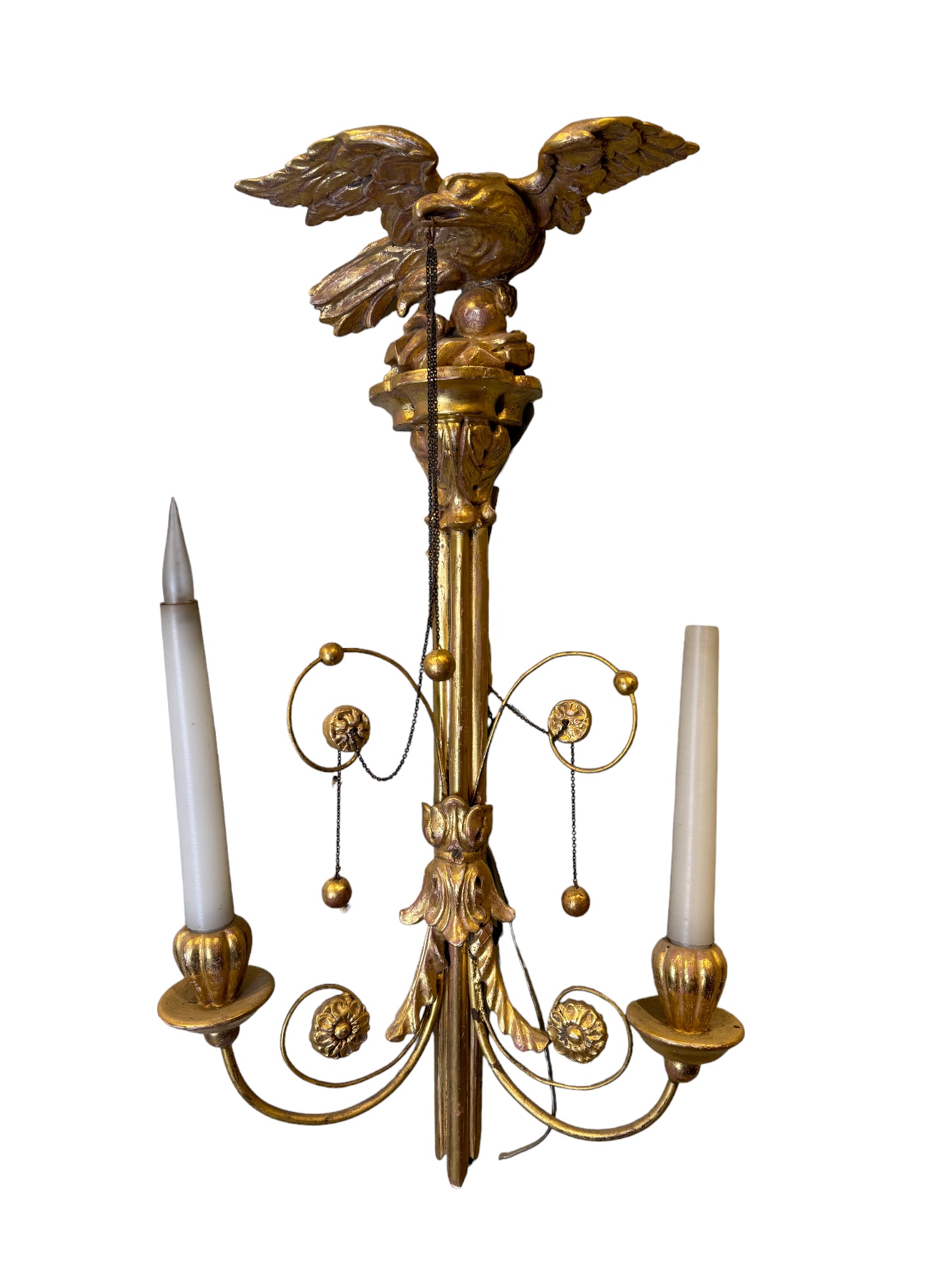 NO RESERVE: British, Circa 1980, A set of four carved giltwood wall lights - Image 4 of 4