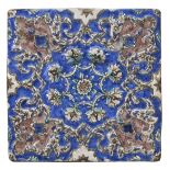 19th Century, Qajar, A decorative moulded tile