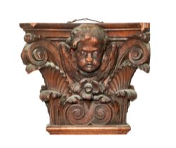 NO RESERVE: British, 19th Century, Two carved architectural putti elements