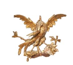 NO RESERVE: British, 18th/19th Century, An impressive pair of carved giltwood ho ho bird architectur