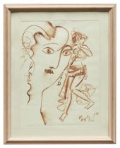 NO RESERVE Dimitar Kazakov (1933ñ1992), Bulgarian, A sketch of a figure and face