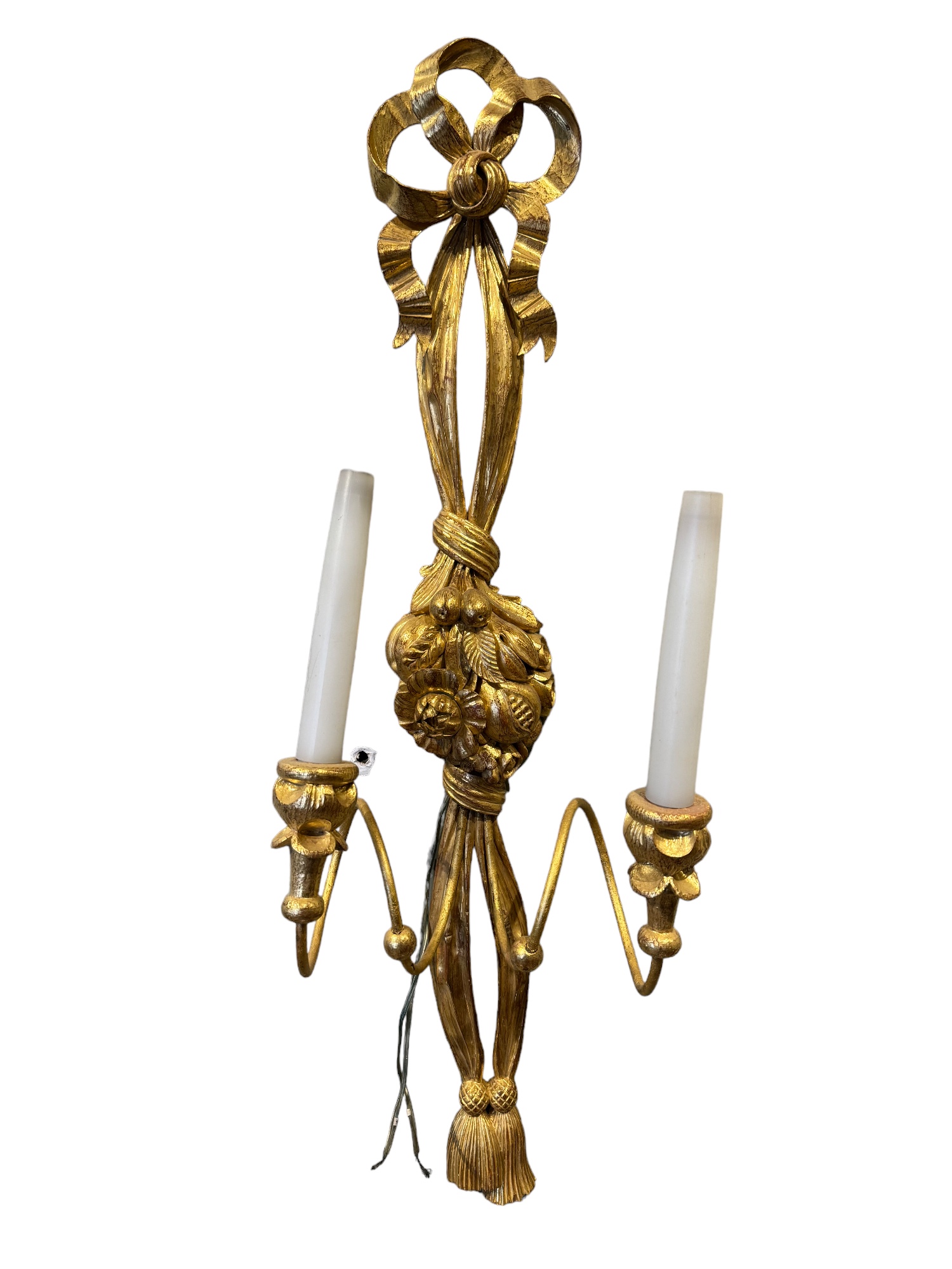 NO RESERVE: British, Circa 1960, A group of three carved giltwood wall lights - Image 2 of 3