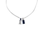 Continental, Circa 1970, A fine emerald-cut diamond and sapphire pendant necklace