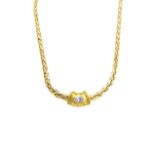 Caplain Paris, Circa 1980, A 18 carat yellow gold and cubic zirconia necklace