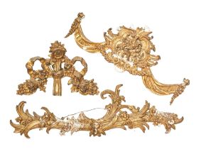 NO RESERVE: British, 19th/20th Century, A group of eight carved giltwood architectural and furniture