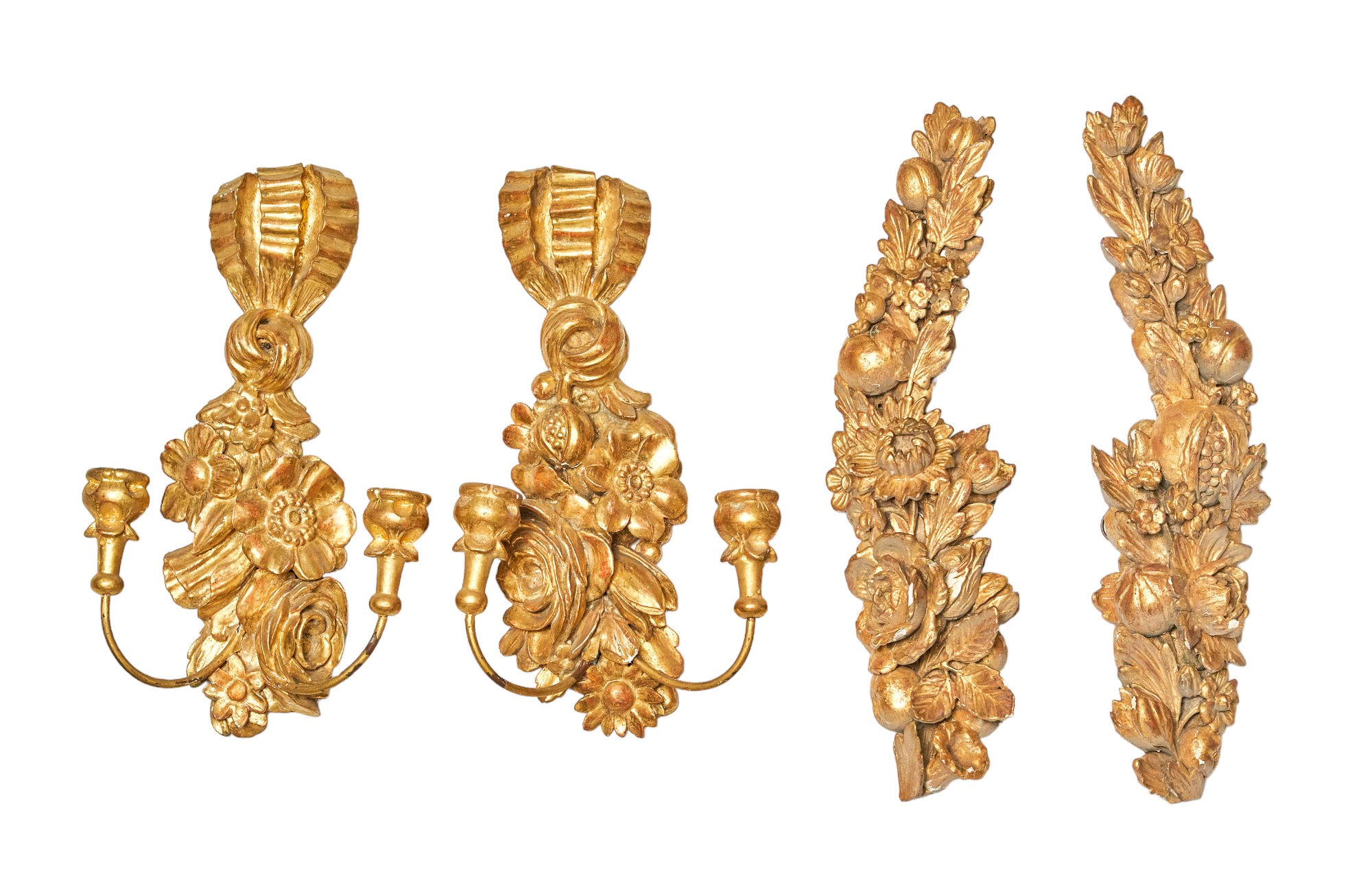 NO RESERVE: British, 20th Century, A pair of giltwood wall lights and architectural features