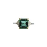 British, Circa 2000, A fine Colombian emerald and diamond ring