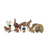 Austrian, 19th Century, A group of 13 Austrian cold-painted animal figurines