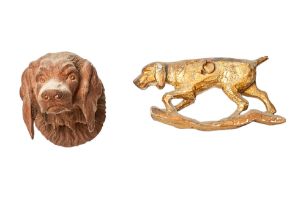 NO RESERVE: British, 18th/19th Century, Two carved dog elements