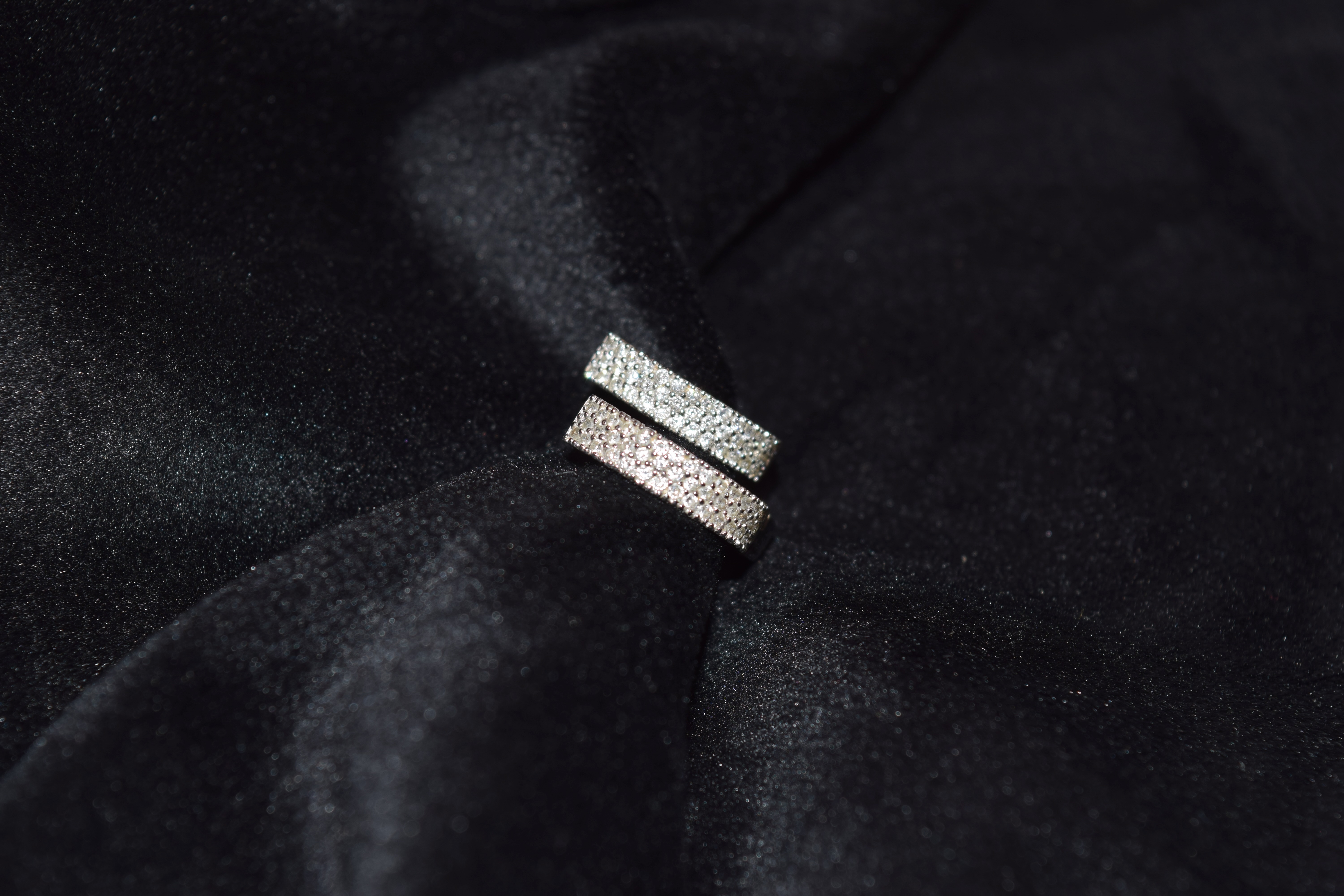 British, Contemporary, A pair of pavÈ set diamond and 18 carat white gold hoop earrings - Image 5 of 5
