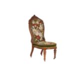 NO RESERVE: Victorian, A balloon-backed nursing chair with tapestry upholstery