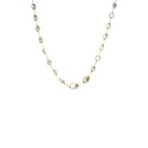 Contemporary, An aquamarine and 14 carat gold spectacle link necklace