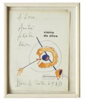 Vieira da Silva (1908-1992), Portuguese, Watercolour and ink 'A love target'