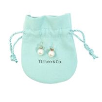 Tiffany and Co., Contemporary, A pair of single stone cultured pearl ear studs