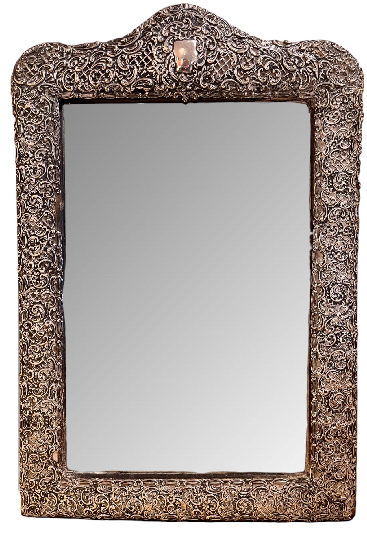 British, Edwardian, A repoussÈ silver-clad dressing table mirror