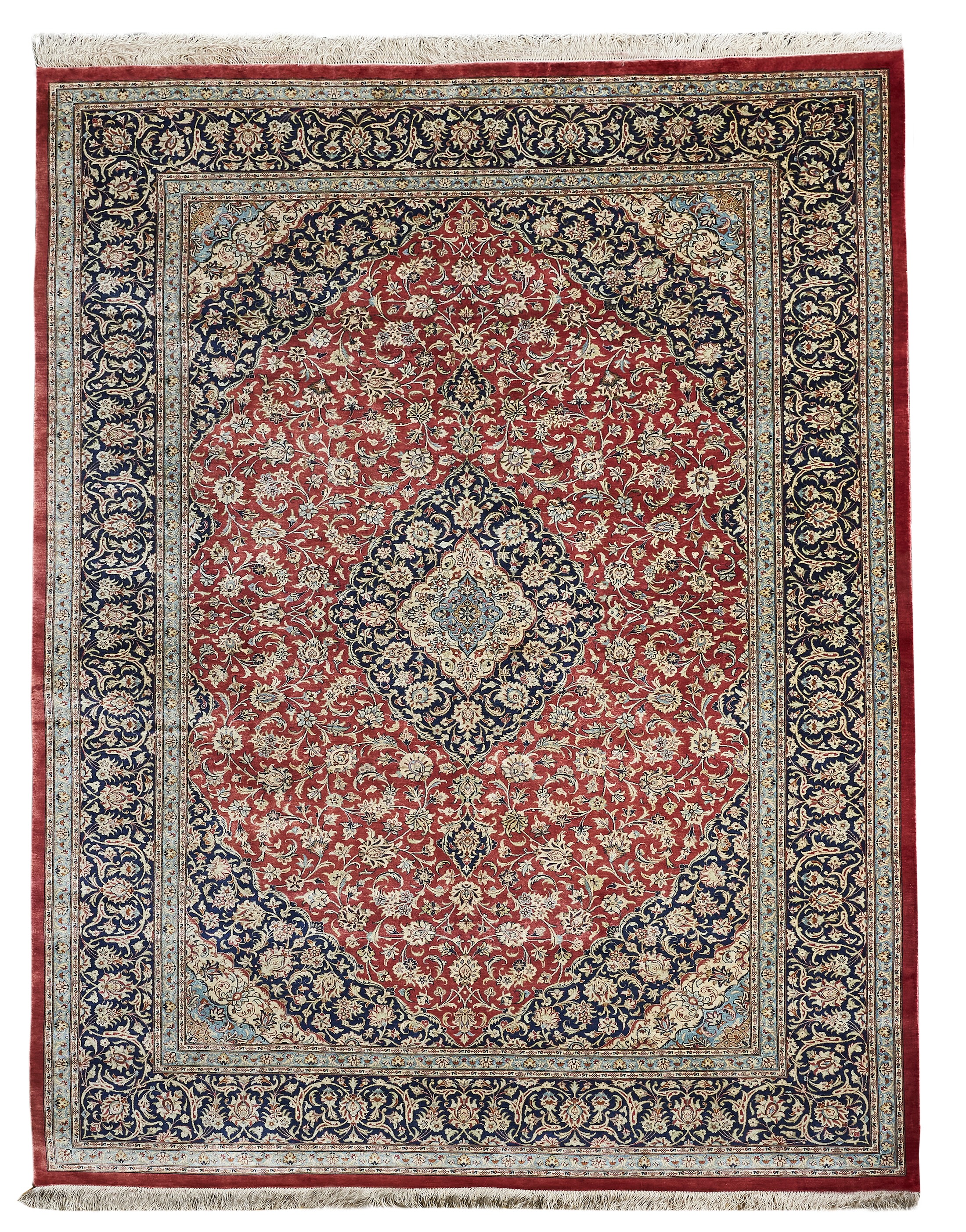 20th century, Iran, Qom silk rug