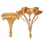 British, 19th/20th Century, Two carved giltwood wall brackets