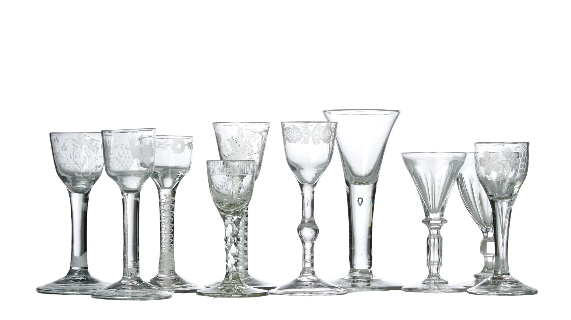 NO RESERVE 19th to 18th century, Ten glasses - Bild 2 aus 2