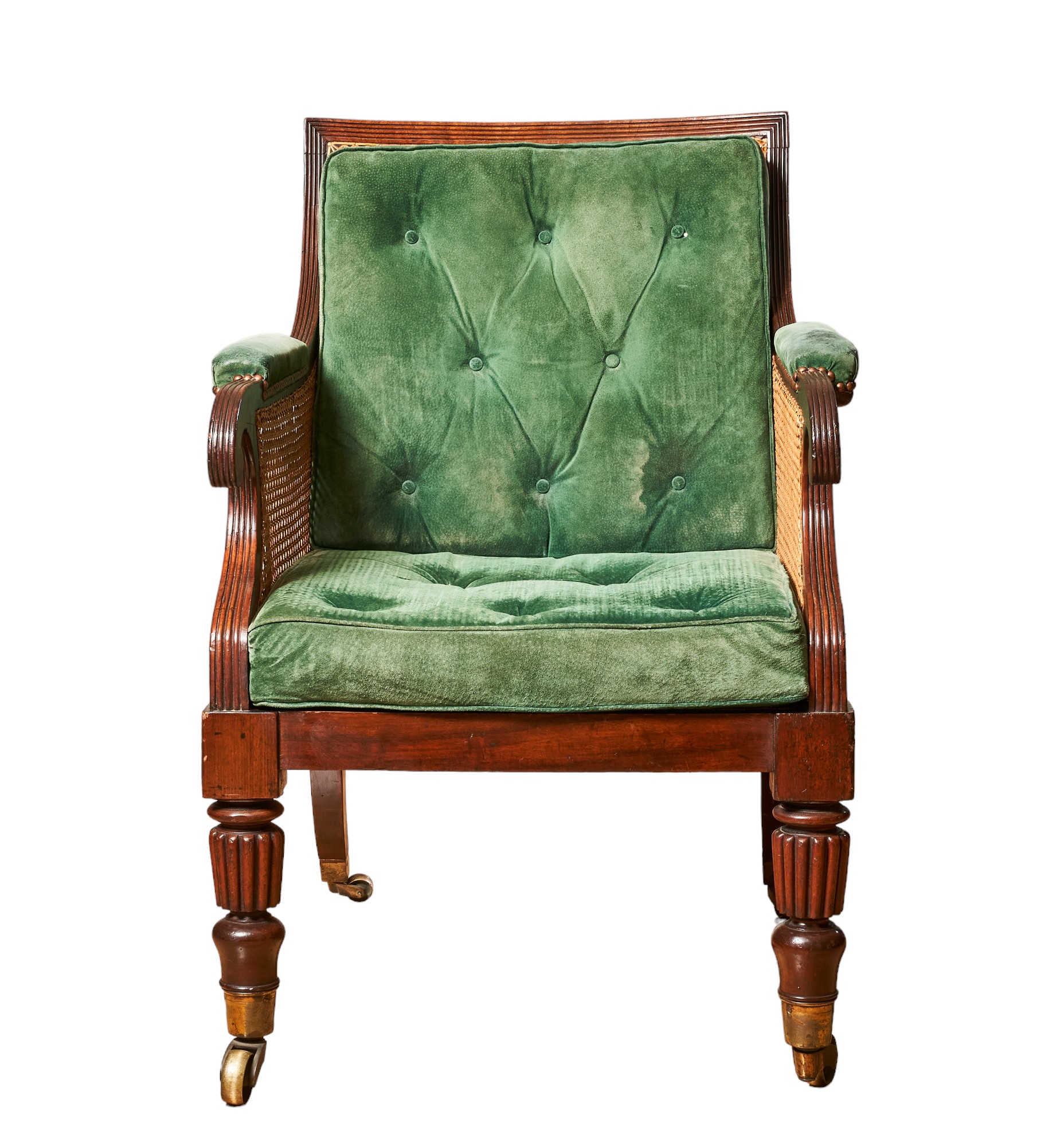 Regency, Manner of Gillows, A fine mahogany and cane library armchair - Image 4 of 4