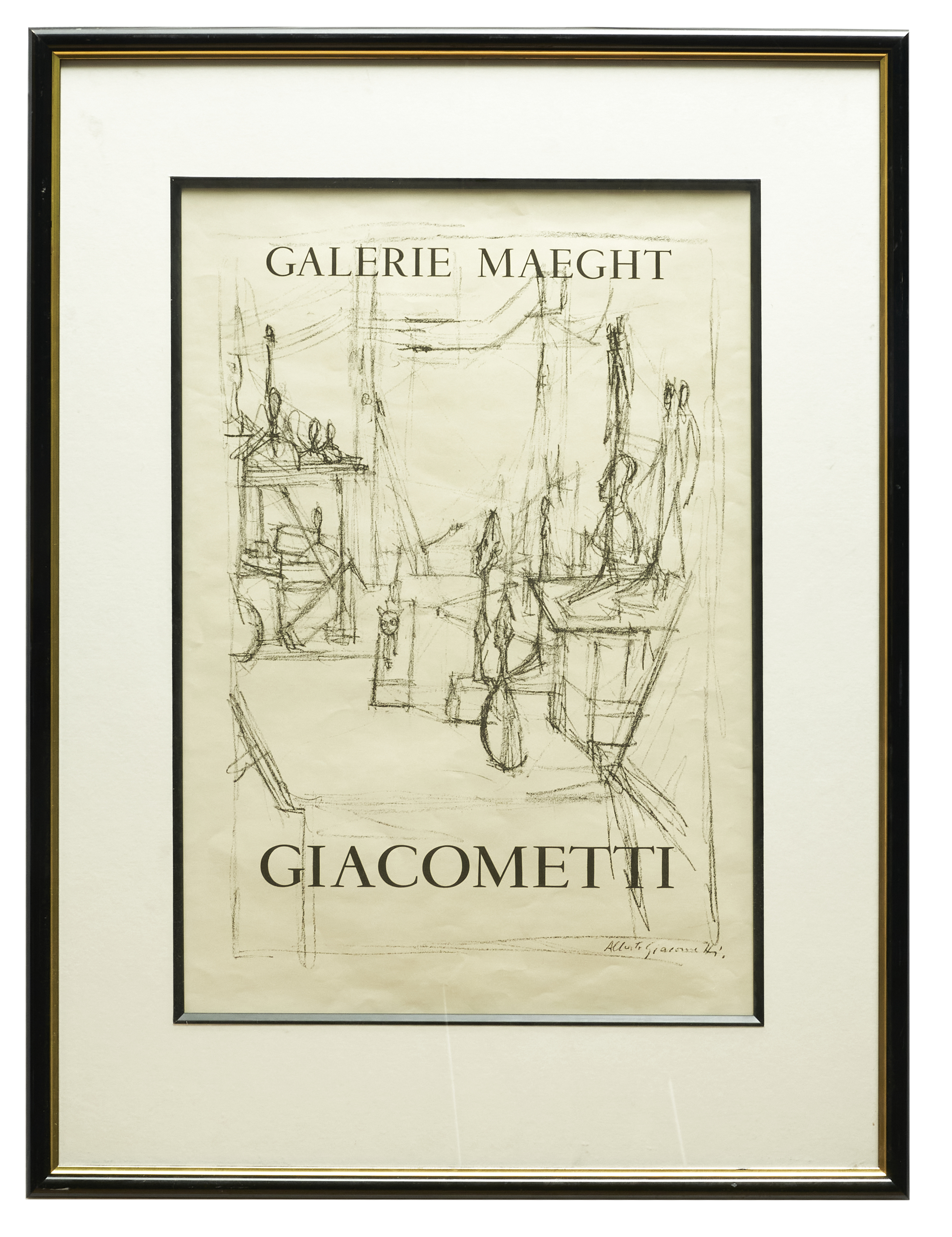 Mid-20th Century, Alberto Giacometti exhibition poster at Galerie Maeght