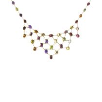 Contemporary, A multi gem set fringe necklace