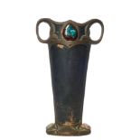 Bretby, Early 20th Century, An Art Nouveau earthenware and enamel cabochon inlay vase