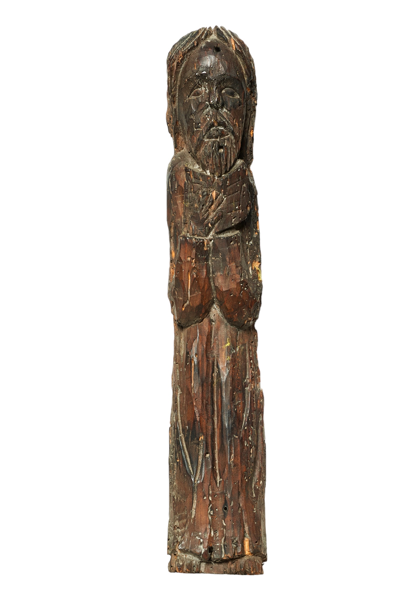 Medieval (?), A wood carving of a saint