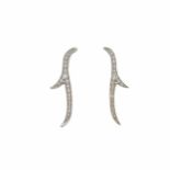 British, Contemporary, A pair of diamond and 18 carat white gold stylised earrings
