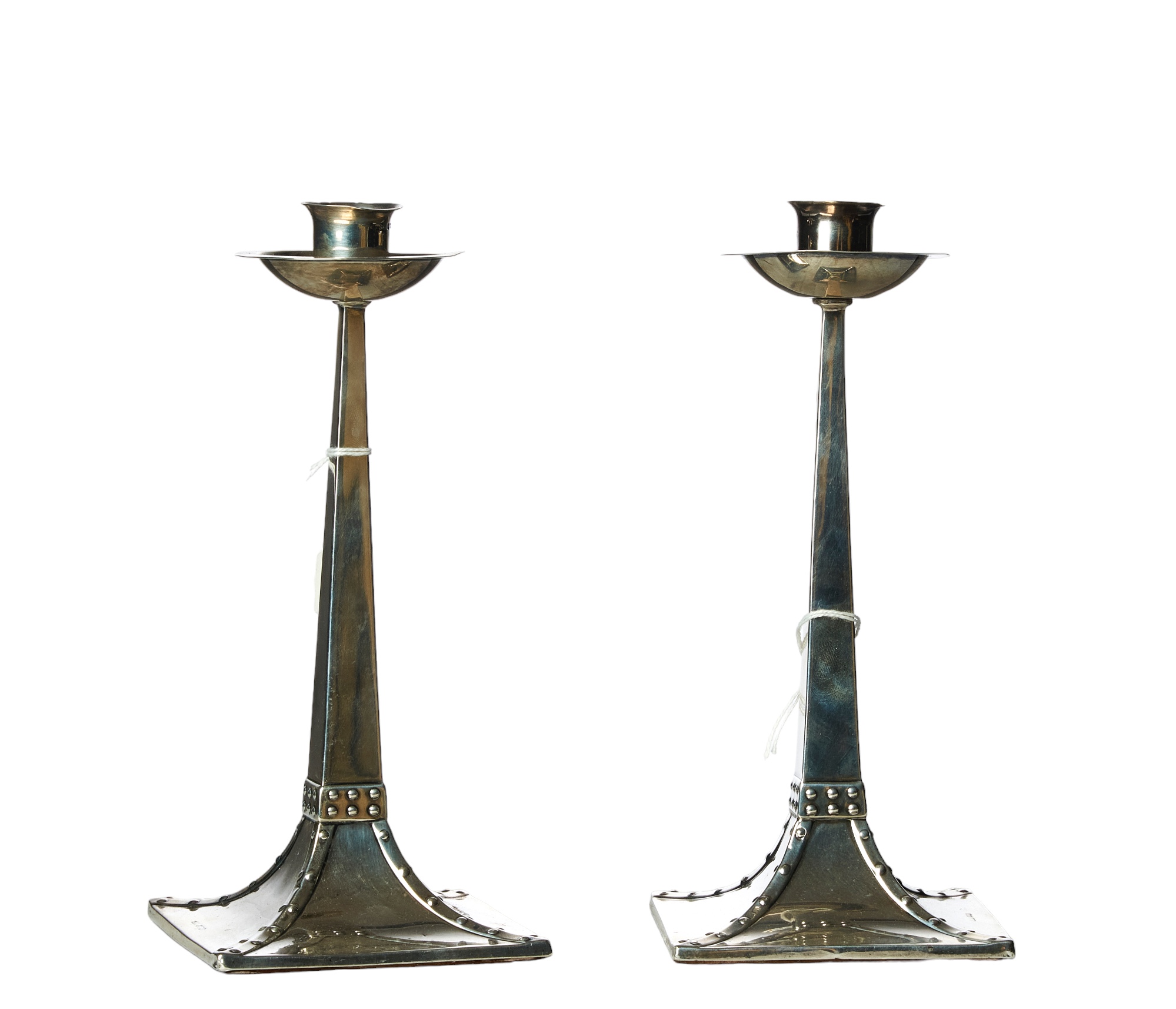 James Deakin & Sons, Art Deco, A pair of silver candlesticks