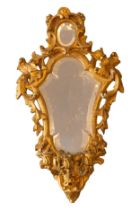 Italian, c.1800, a pair of giltwood girandoles