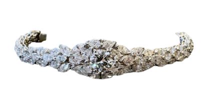 Circa 1990, A fine diamond and platinum bracelet