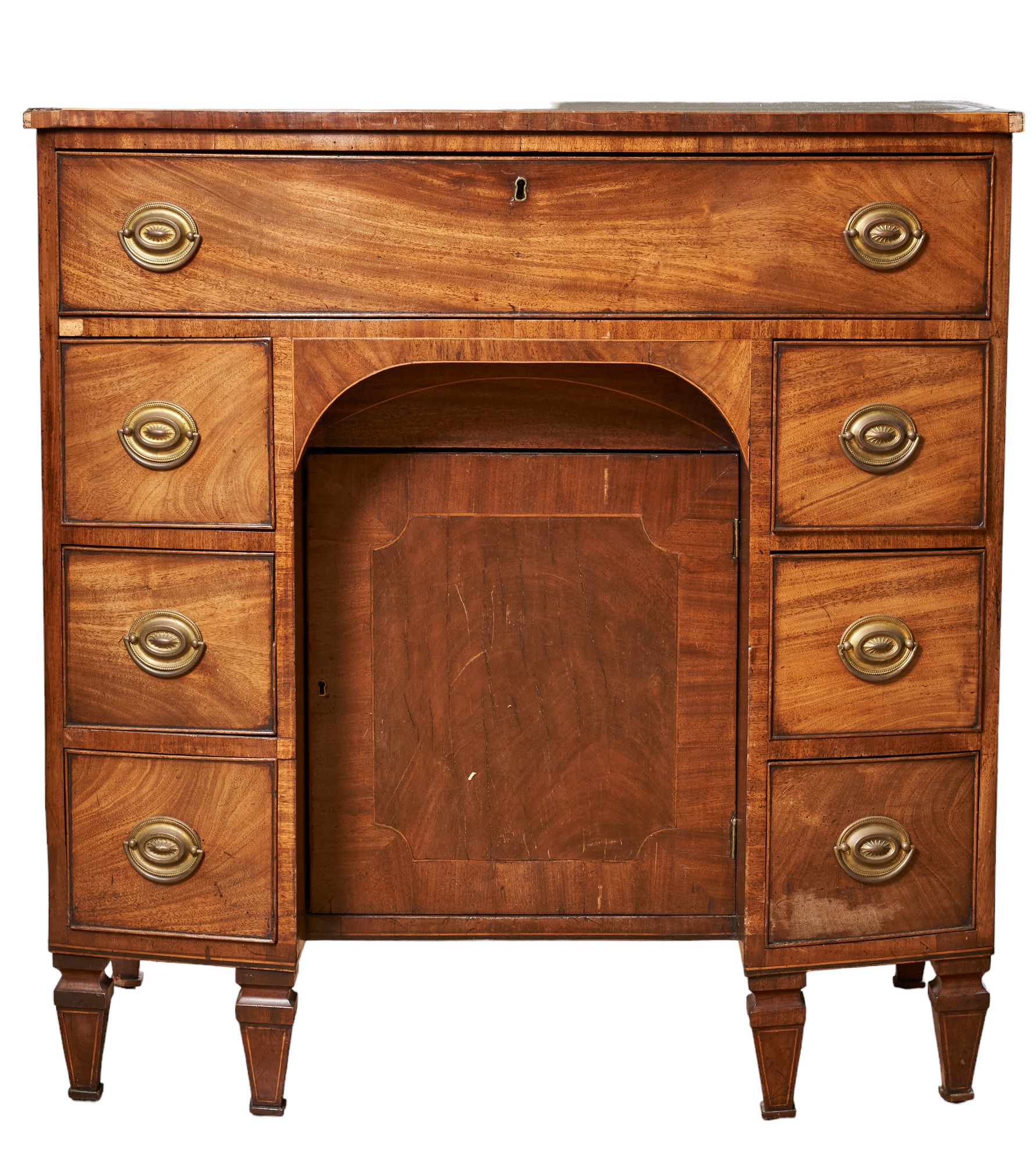 19th Century, A mahogany kneehole desk