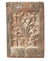 British, Late Medieval, A carved oak panel