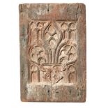 British, Late Medieval, A carved oak panel