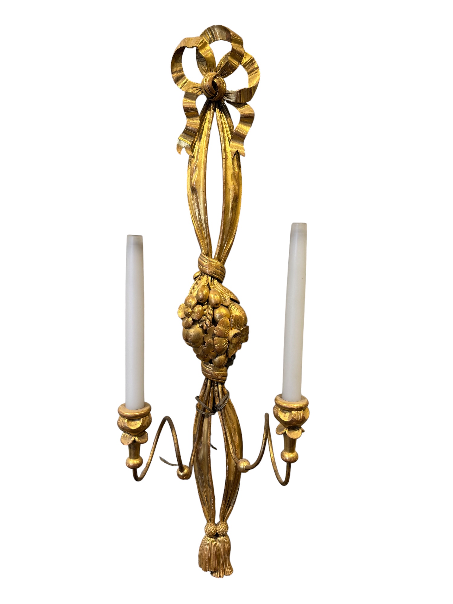 NO RESERVE: British, Circa 1960, A group of three carved giltwood wall lights