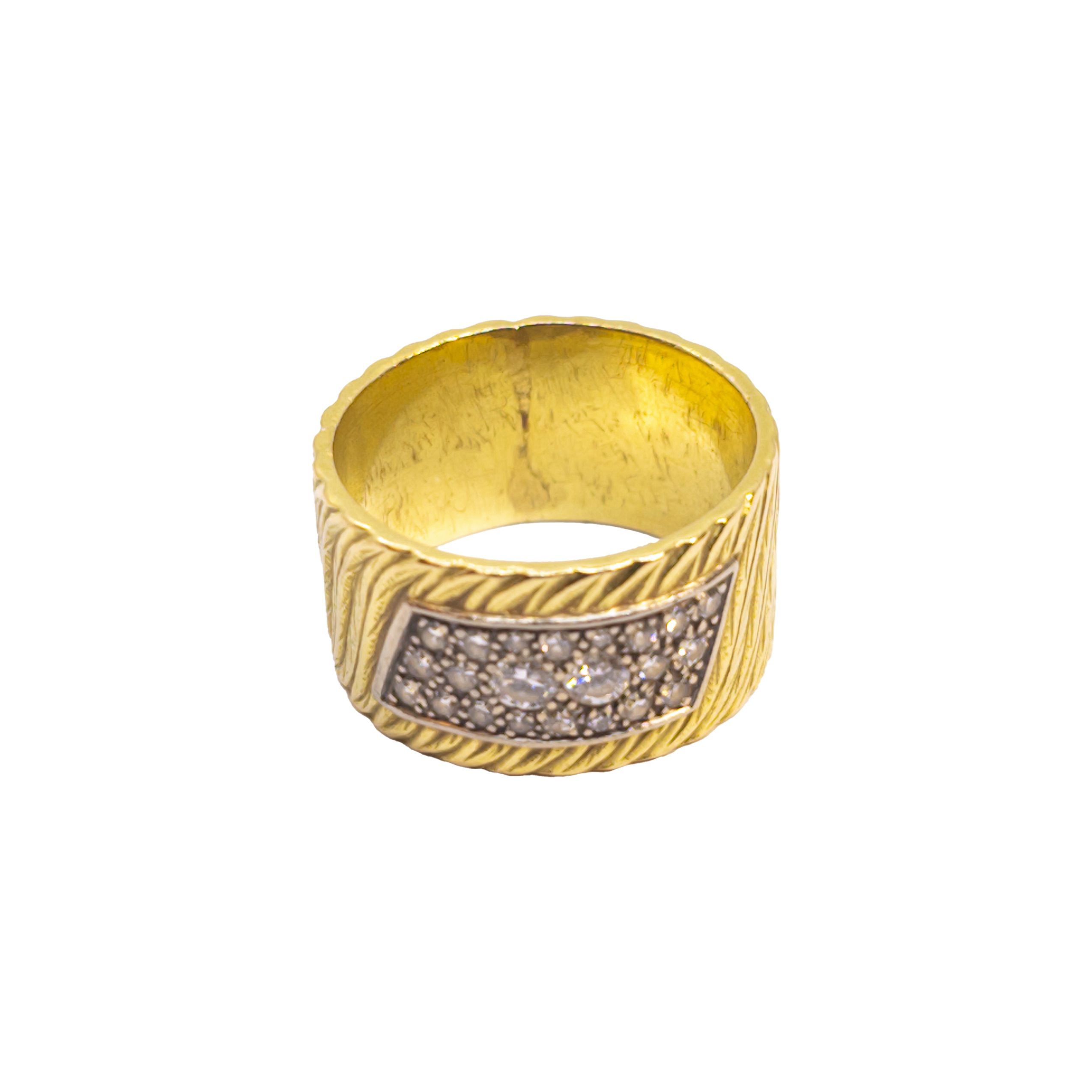 British, Circa 1970, A diamond and 18 carat yellow gold band ring - Image 3 of 5