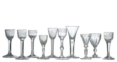 NO RESERVE 19th to 18th century, Ten glasses