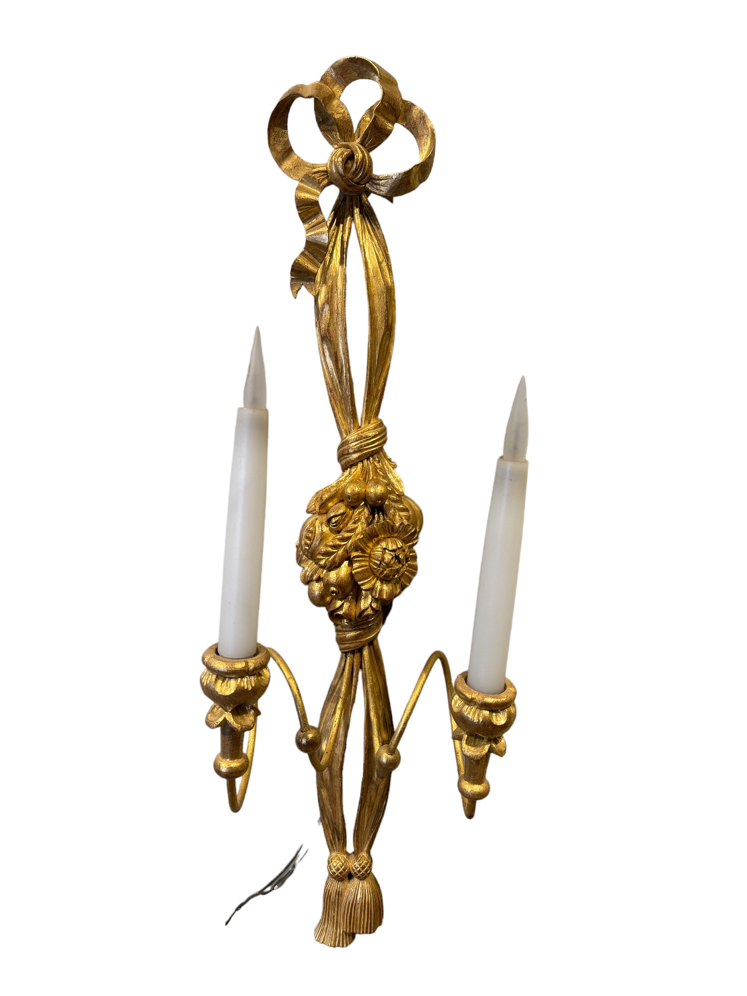 NO RESERVE: British, Circa 1960, A group of three carved giltwood wall lights - Image 3 of 3