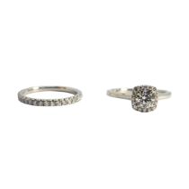 British, Contemporary, A fine diamond cluster ring and matching band ring