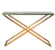 Contemporary, A glass and metal side table