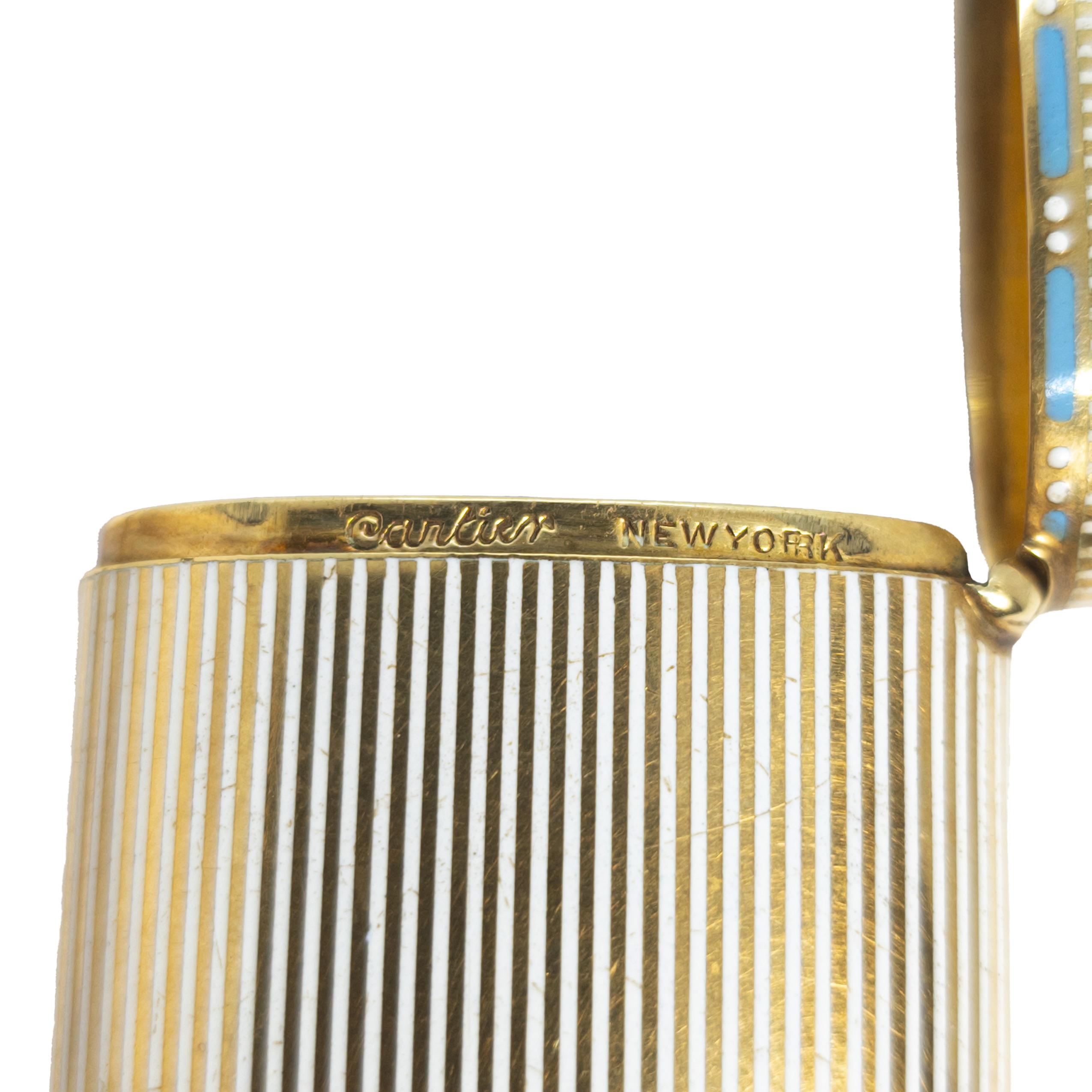 Cartier New York, Belle Epoque, Circa 1910, An attractive yellow gold champleve enamel and diamond-s - Image 2 of 3