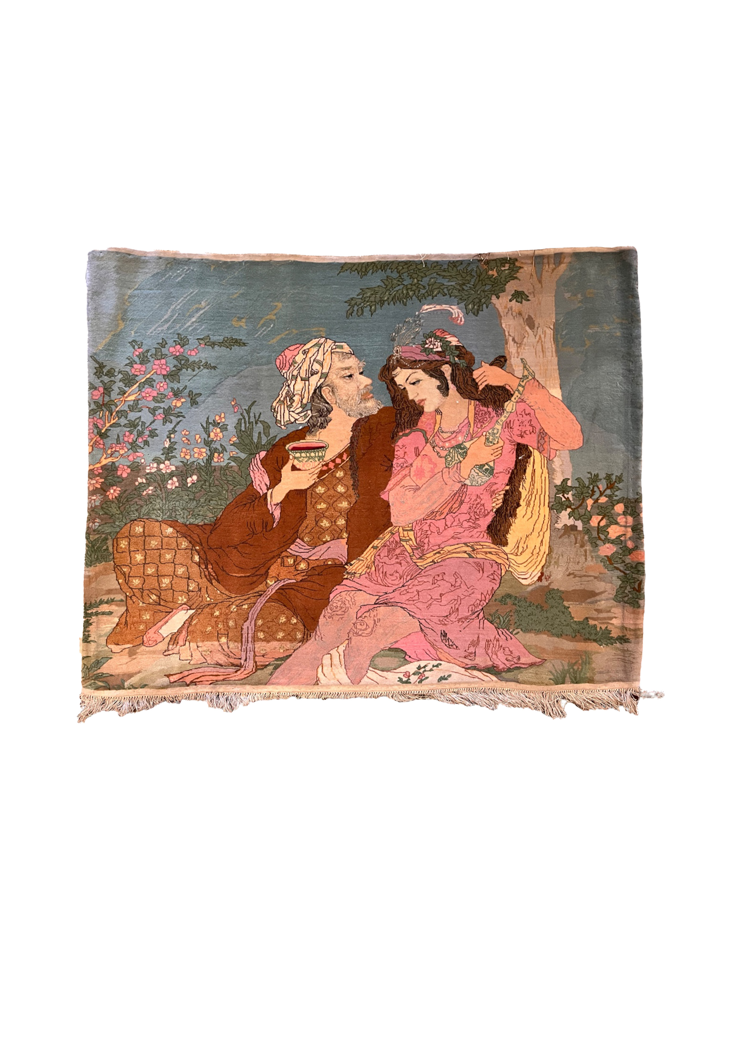 Circa 1940, Persian, A pictorial rug with two lovers