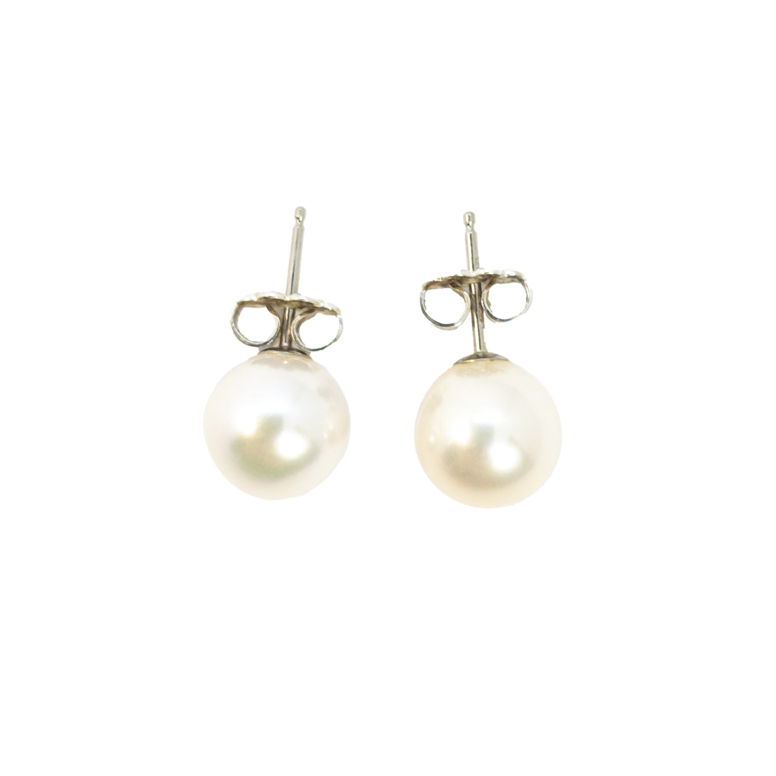 Tiffany and Co., Contemporary, A pair of single stone cultured pearl ear studs - Image 2 of 2