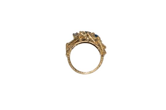 Kutchinsky, London, Circa 1970, An abstract sapphire and diamond dress ring - Image 2 of 2