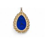 Piaget, Continental, Circa 1970, A fine 18 carat yellow gold and lapis lazuli pendant watch